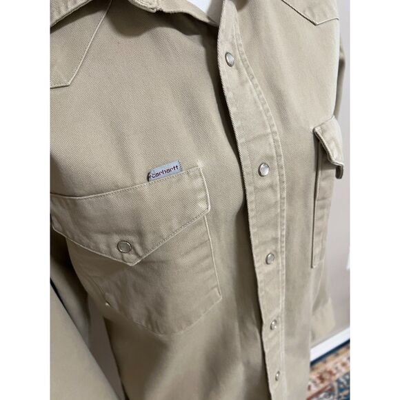 Vintage Carhartt Pearl Snap Western Work Shirt. - Picture 2 of 8